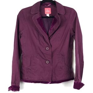 Lux Eggplant Double Button Closure Blazer Medium
